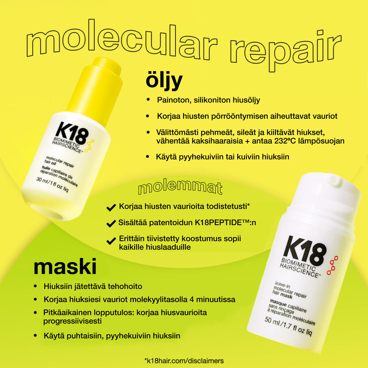 K18Hair Molecular Repair Hair Oil 30ml