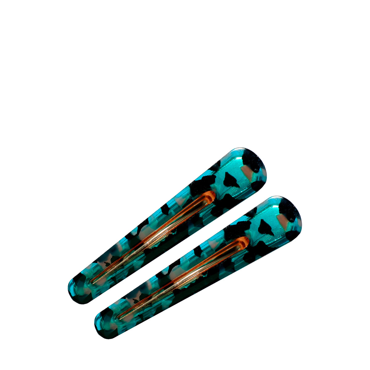 Caro Alligator Hiusklipsi Turquoise-Black 2Kpl