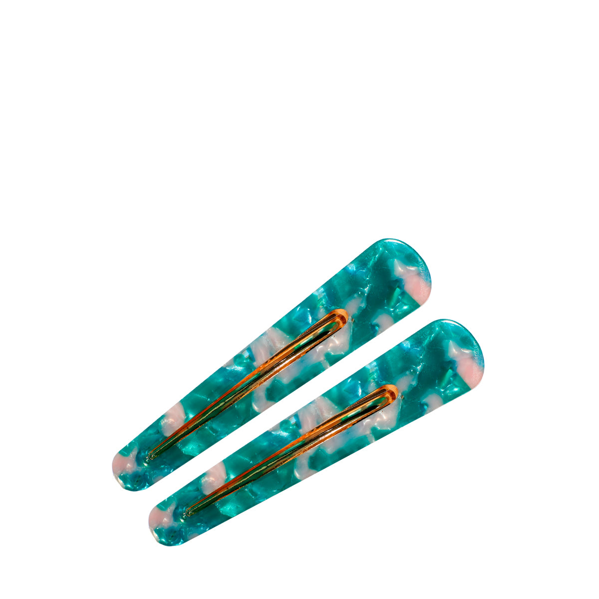 Cocobella Caro Alligator Hiusklipsi Turquoise Nude 2kpl