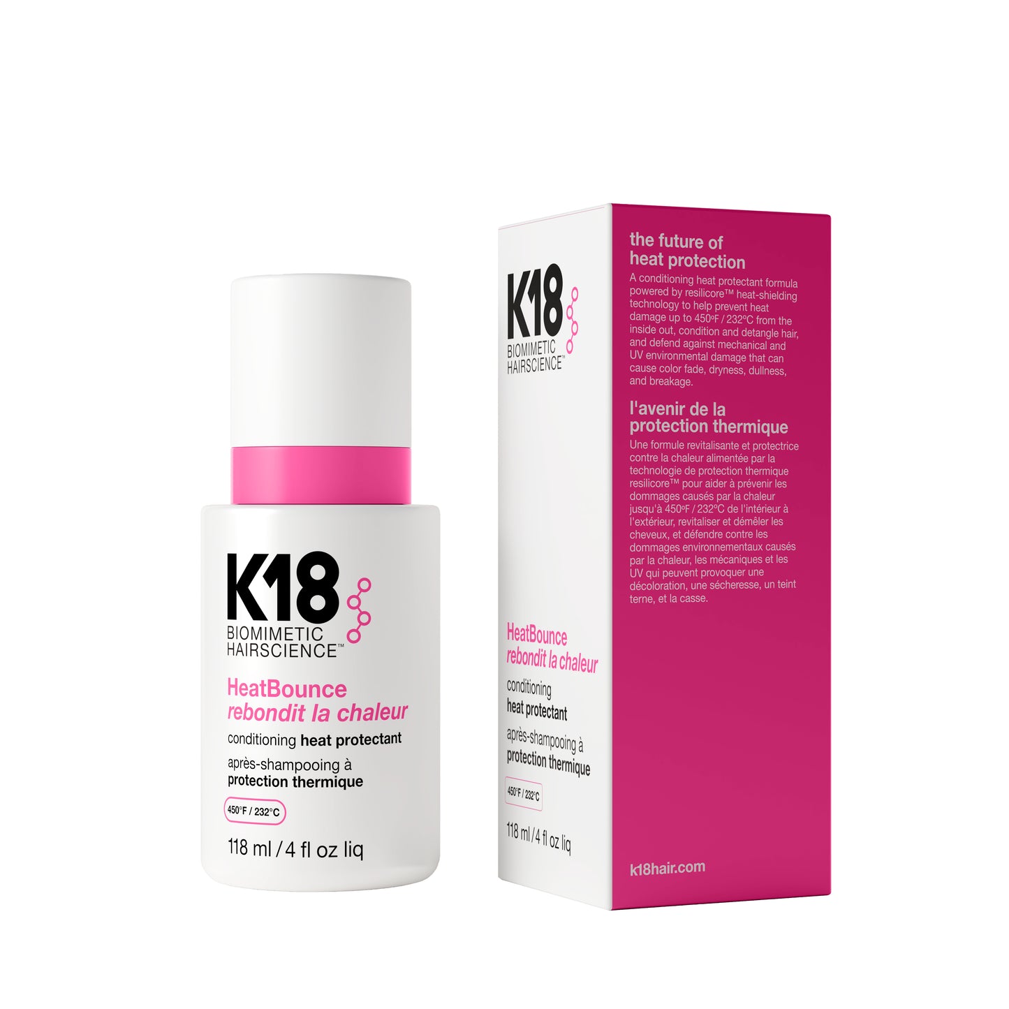 UUTUUS - K18 HeatBounce
™ Conditioning Heat Protectant -
Kevyt, hoitava lämpösuojasuihke kaikille hiustyypeille.