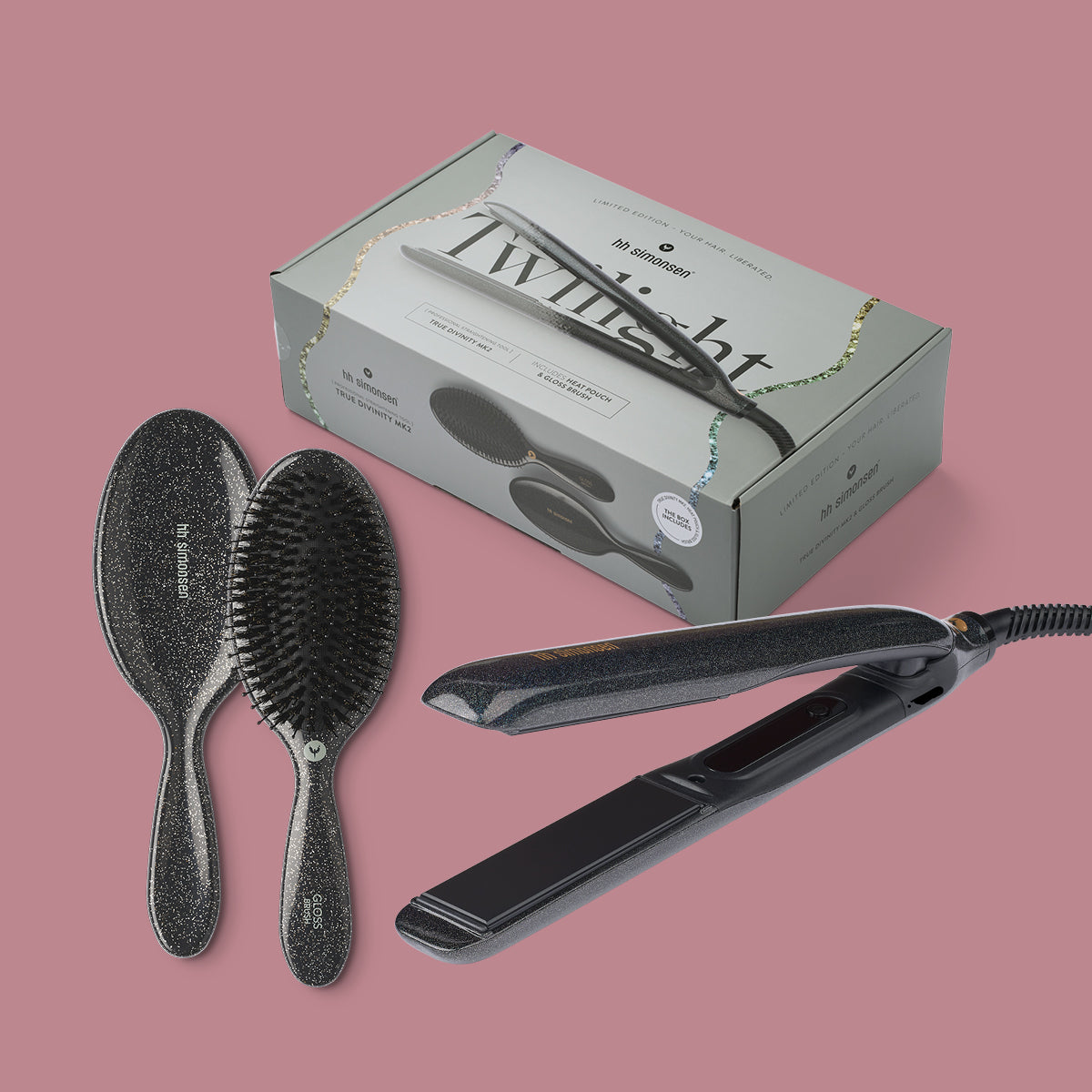 HHS Twilight -muotoilurauta + Gloss -hiusharja – HOLIDAY 25